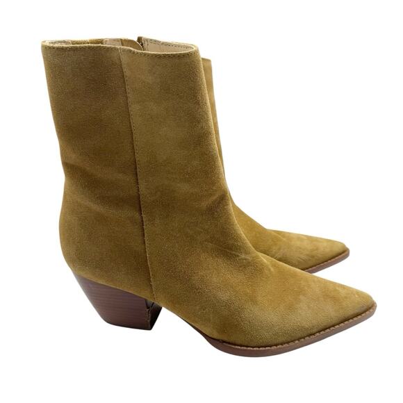 Matisse Shoes - Matisse Caty Mid Calf Boots 8.5 Tan Suede Western Block Heel Leather Sole